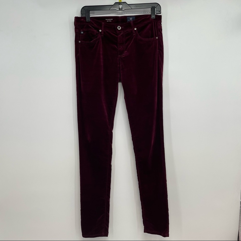 AG Adriano Goldschmied Burgundy Skinny Pants